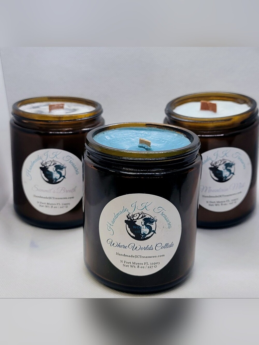 Artisan Vegan Soy Wax 8 Oz Candle Apothecary Jar Various Scents